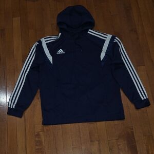 Adidas Men's Cobalt Blue Condivo Hoodie with White Stripes